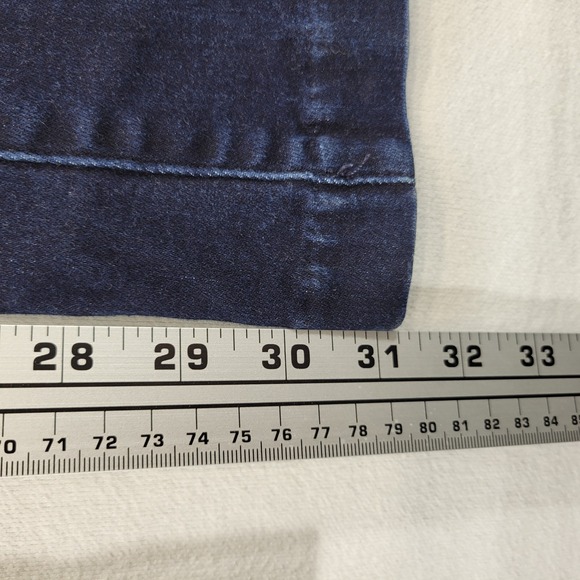 Express Jeans Womens 6 Blue 70s Flare Mid Rise Dark Wash Stretch Denim - Picture 10 of 12